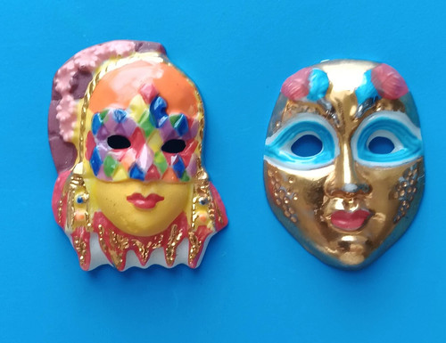 Feves deux masques - deux, carnaval